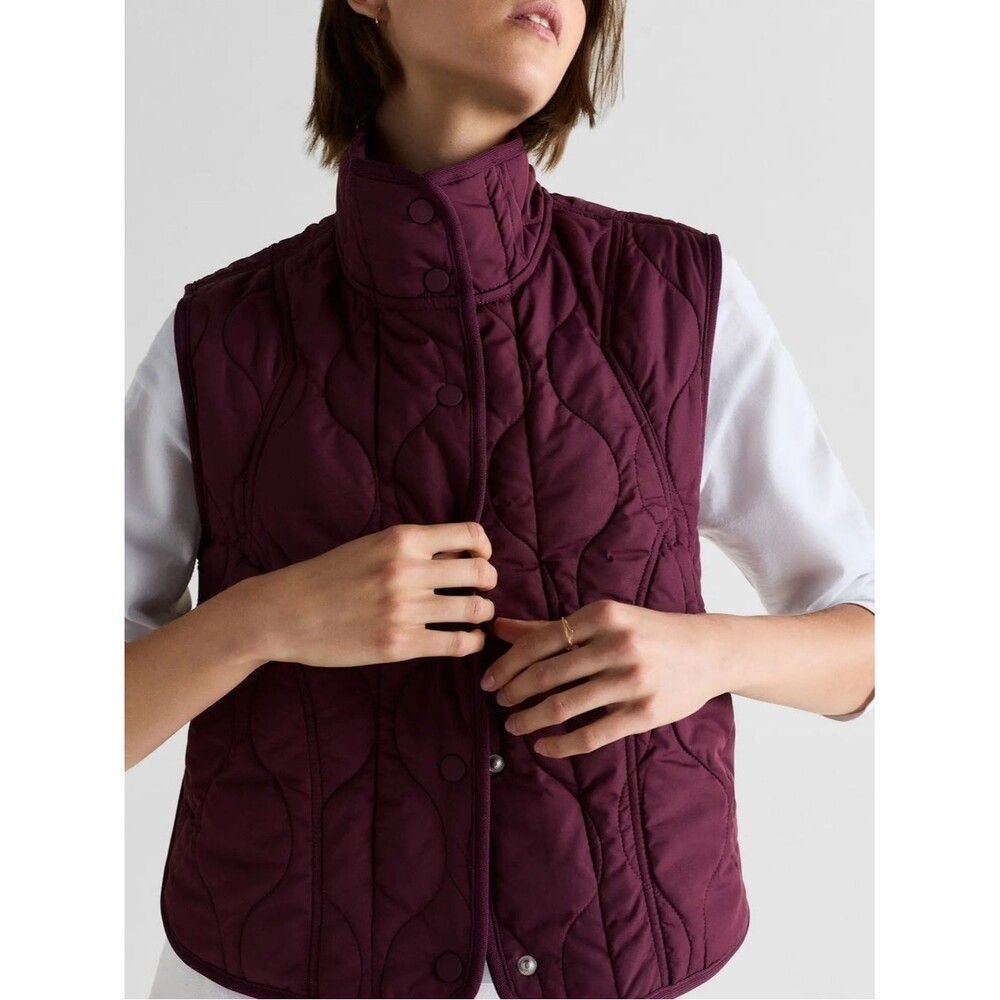 Quince Featherless Quilted Puffer Vest Barolo Burgundy sz L